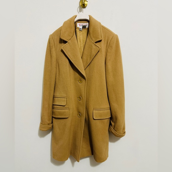 Camel Pea Coat By Talbots Size 8 - Picture 6 of 8